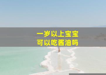 一岁以上宝宝可以吃酱油吗