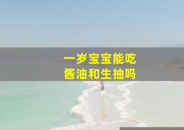 一岁宝宝能吃酱油和生抽吗