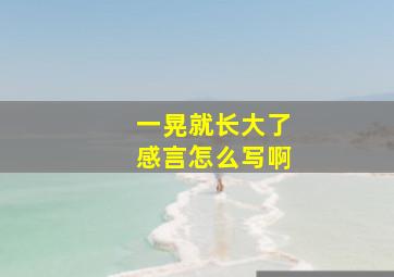 一晃就长大了感言怎么写啊