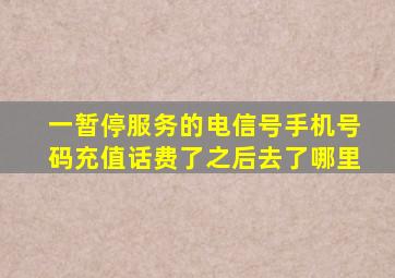 一暂停服务的电信号手机号码充值话费了之后去了哪里