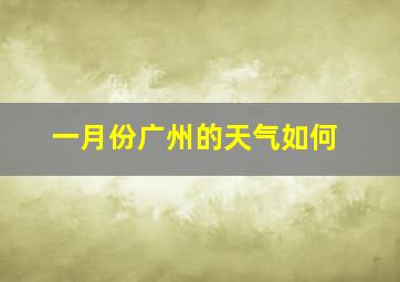 一月份广州的天气如何