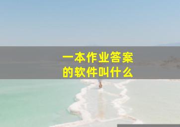 一本作业答案的软件叫什么