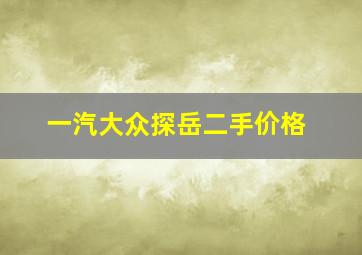 一汽大众探岳二手价格