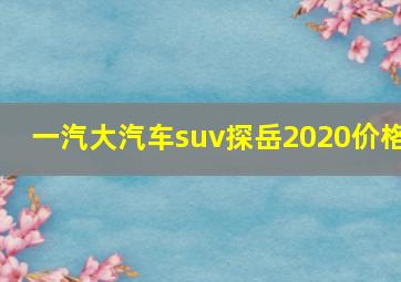 一汽大汽车suv探岳2020价格