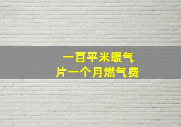 一百平米暖气片一个月燃气费