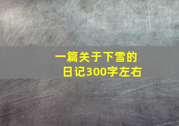 一篇关于下雪的日记300字左右