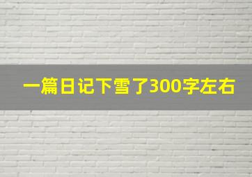 一篇日记下雪了300字左右