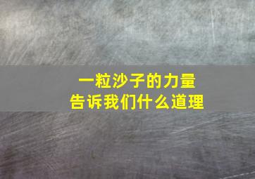 一粒沙子的力量告诉我们什么道理