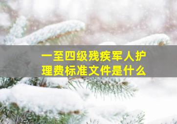 一至四级残疾军人护理费标准文件是什么