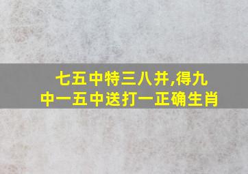 七五中特三八并,得九中一五中送打一正确生肖