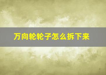 万向轮轮子怎么拆下来