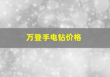 万登手电钻价格