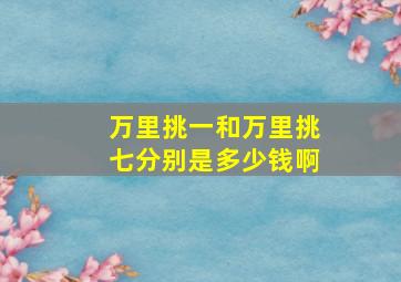 万里挑一和万里挑七分别是多少钱啊