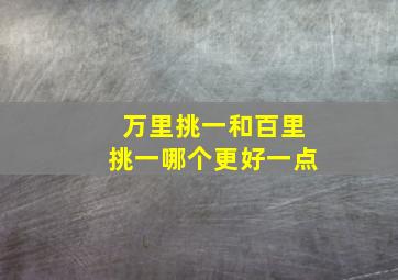 万里挑一和百里挑一哪个更好一点