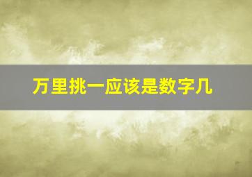 万里挑一应该是数字几