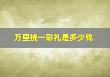 万里挑一彩礼是多少钱