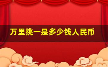 万里挑一是多少钱人民币