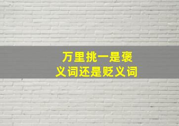 万里挑一是褒义词还是贬义词