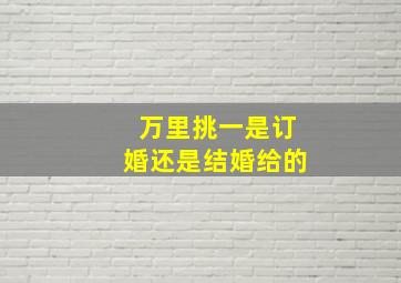 万里挑一是订婚还是结婚给的