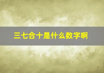 三七合十是什么数字啊