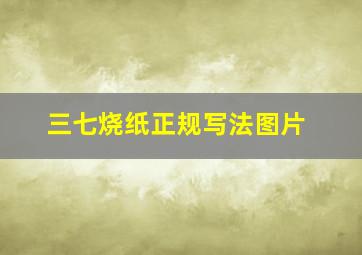 三七烧纸正规写法图片