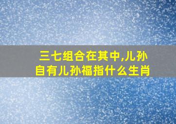 三七组合在其中,儿孙自有儿孙福指什么生肖