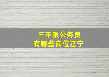 三不限公务员有哪些岗位辽宁