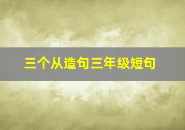 三个从造句三年级短句