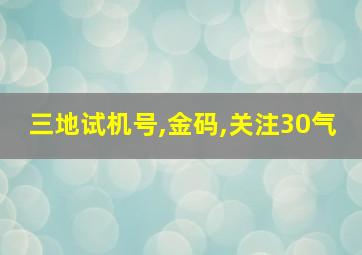 三地试机号,金码,关注30气