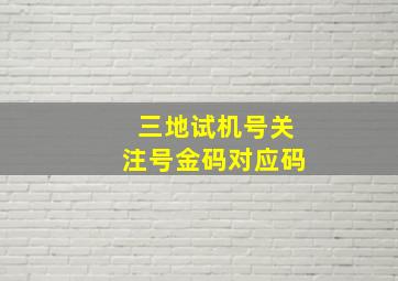 三地试机号关注号金码对应码