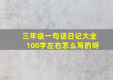 三年级一句话日记大全100字左右怎么写的呀