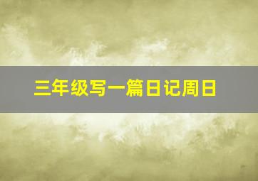 三年级写一篇日记周日