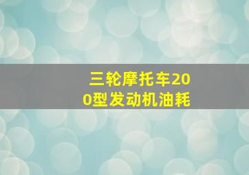 三轮摩托车200型发动机油耗