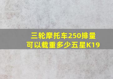 三轮摩托车250排量可以载重多少五星K19