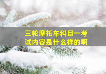 三轮摩托车科目一考试内容是什么样的啊