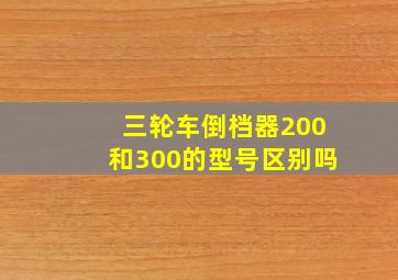 三轮车倒档器200和300的型号区别吗