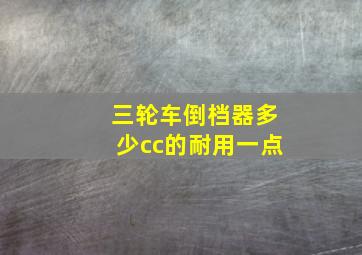 三轮车倒档器多少cc的耐用一点