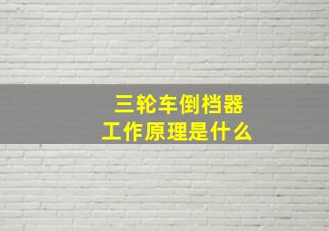 三轮车倒档器工作原理是什么