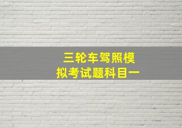 三轮车驾照模拟考试题科目一