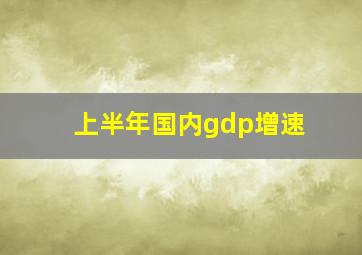 上半年国内gdp增速