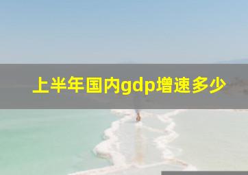 上半年国内gdp增速多少