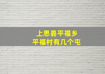 上思县平福乡平福村有几个屯