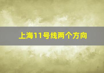 上海11号线两个方向