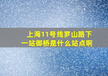 上海11号线罗山路下一站御桥是什么站点啊