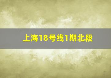 上海18号线1期北段