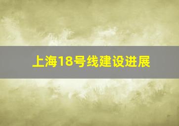 上海18号线建设进展