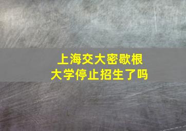 上海交大密歇根大学停止招生了吗