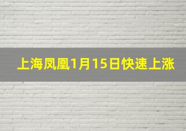 上海凤凰1月15日快速上涨