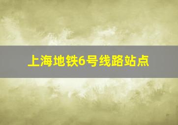 上海地铁6号线路站点