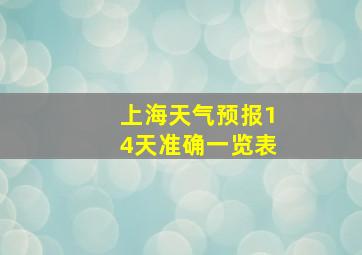 上海天气预报14天准确一览表